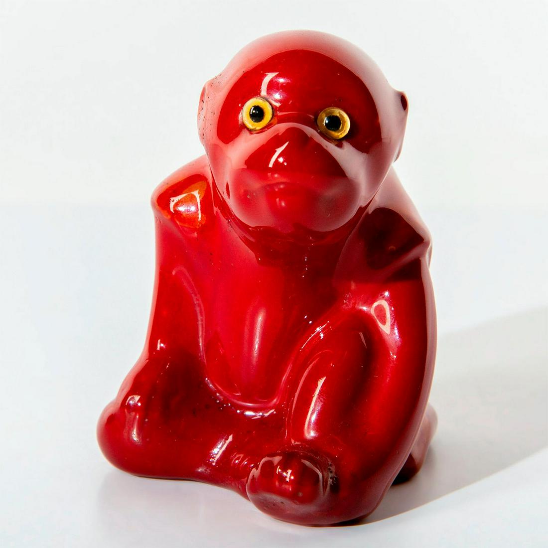 Bernard Moore Pottery Flambe Figurine, Monkey with (1 of 4)