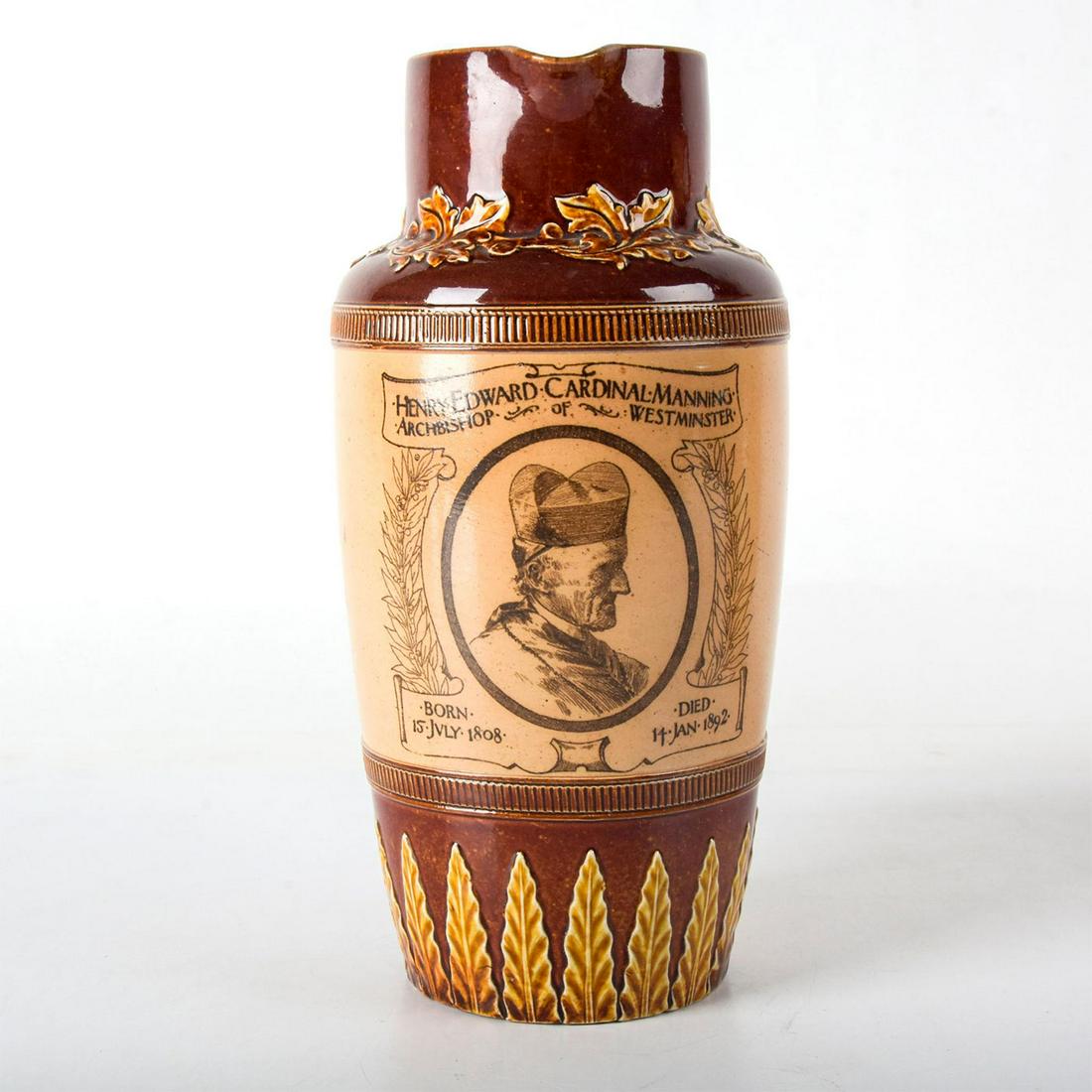 Doulton Lambeth Commemorative Jug, Henry Edward Manning (1 of 6)