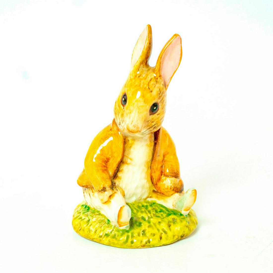 Benjamin Bunny Sat on a Bank - Beswick - Beatrix Potter: Beswick Backstamp. Golden brown jacket. Artist: David Lyttleton Issued: 1983 - 1997 Dimensions: 3.75''H Manufacturer: Beswick Country of Origin: England