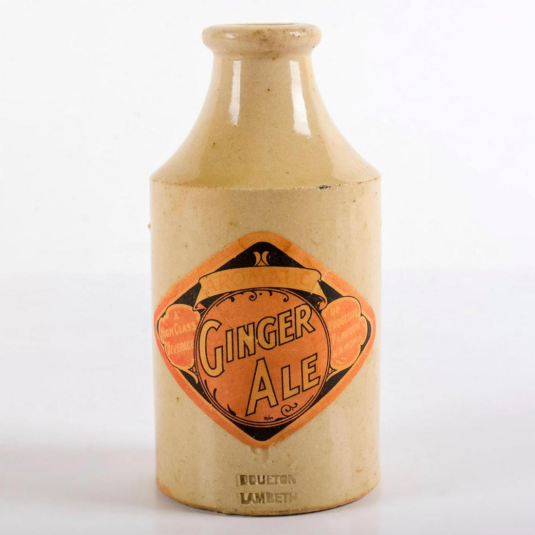 Doulton Lambeth Stoneware, White Ginger Beer Bottle (1 of 4)