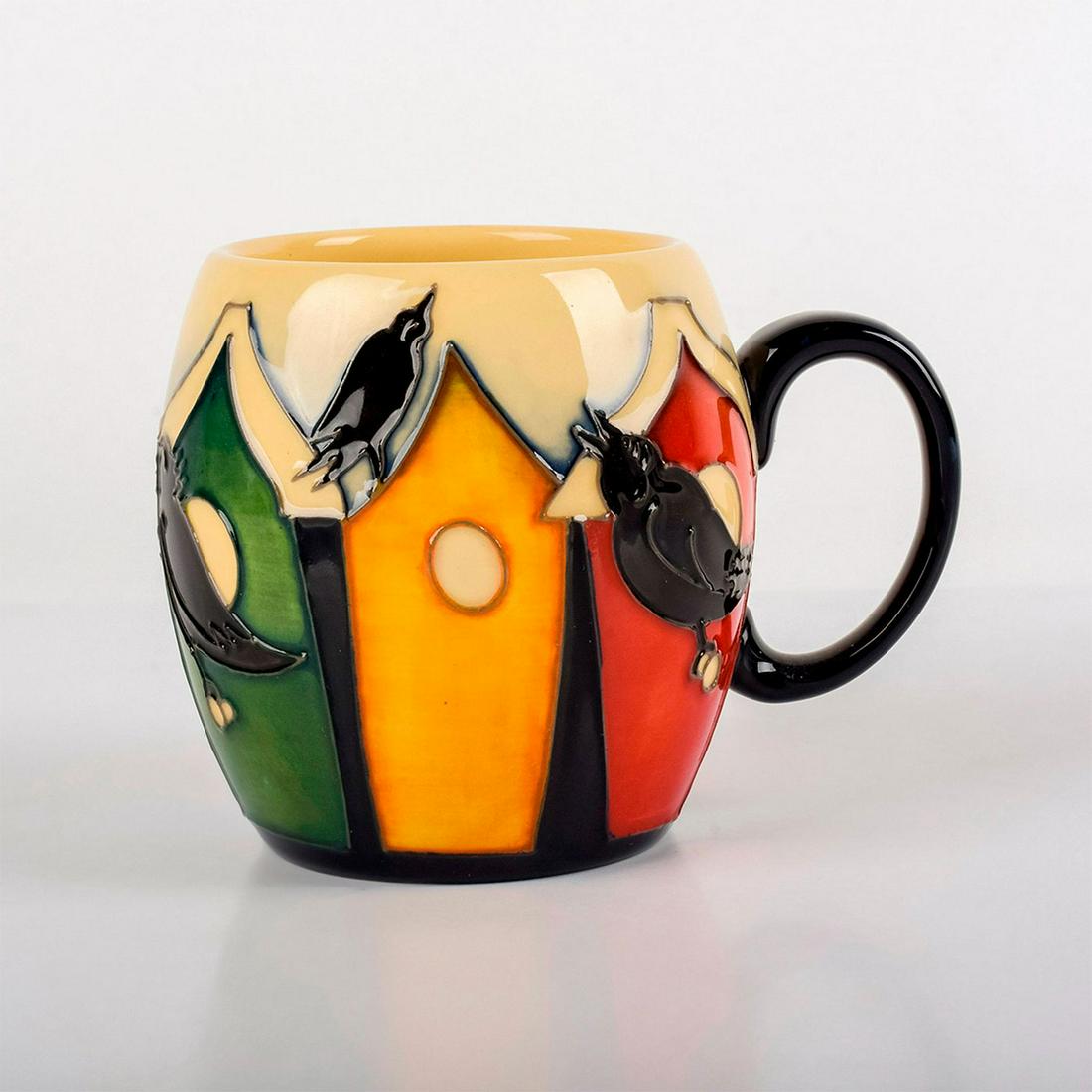 Moorcroft Pottery Mug, Birdhouses (1 of 3)