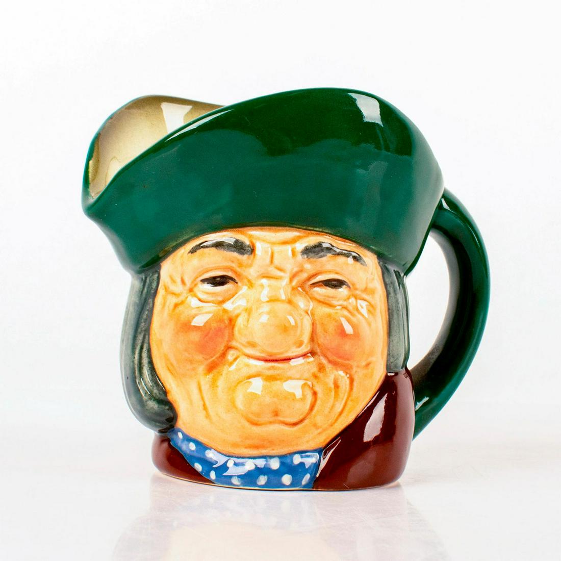 Toby Philpots D5737 - Small - Royal Doulton Character: Green hat; brown coat; blue scarf with white spots. Royal Doulton backstamp. Artist: Charles Noke Issued: 1937 - 1969 Dimensions: 3.25"H Manufacturer: Royal Doulton Country of Origin: England