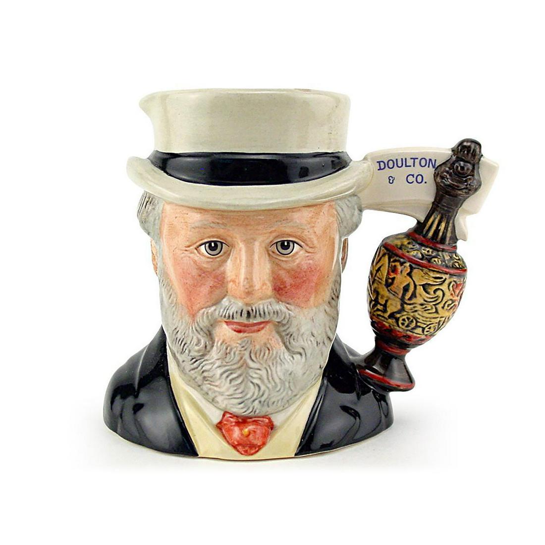 Sir Henry Doulton D7057 - Small - Royal Doulton: Royal Doulton Character Jug, Sir Henry Doulton D7057 (black, brown, yellow and gold coloration). Designed by William K. Harper. Series: RDICC, issued 1997 - 1997. Size: 5"H (Small) In the mid 1830