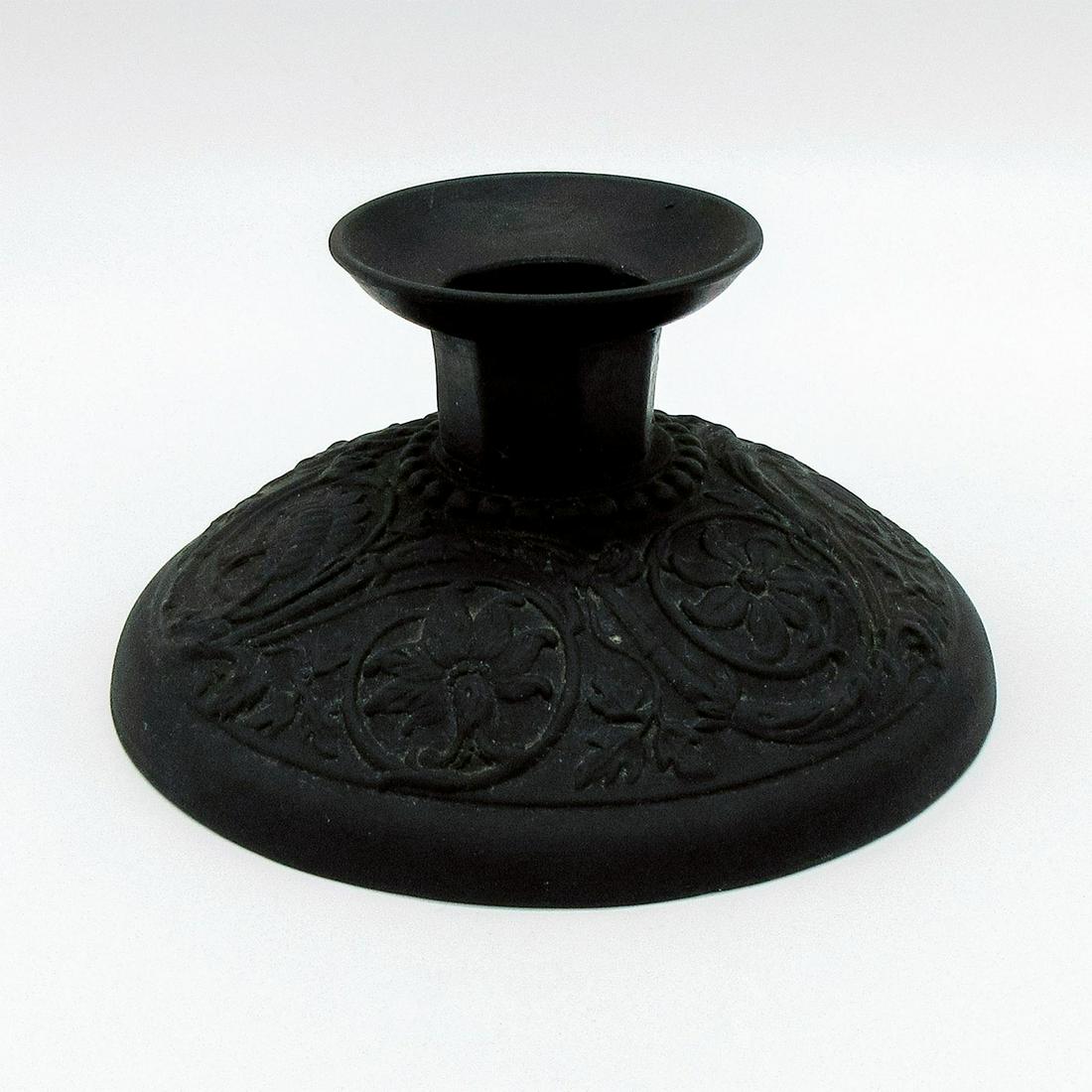 Wedgwood Black Basalt Small Candlestick Holder (1 of 4)