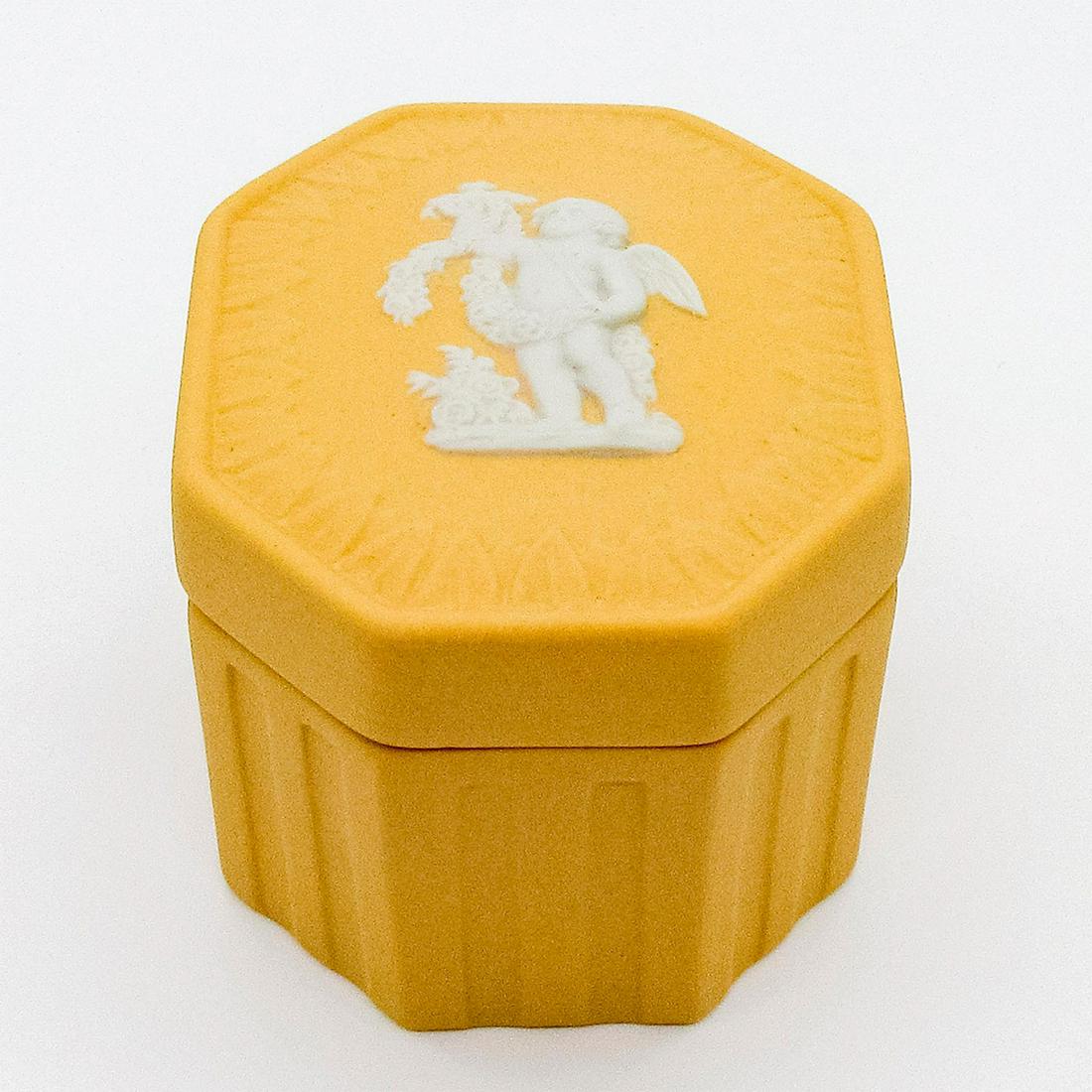 Wedgwood Yellow Cane Jasperware Mini Trinket Box (1 of 5)