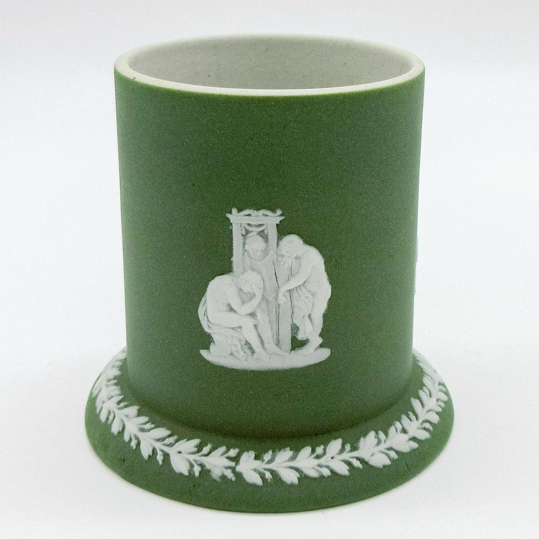 Wedgwood Celadon Green Jasperware, Small Spill Vase (1 of 4)