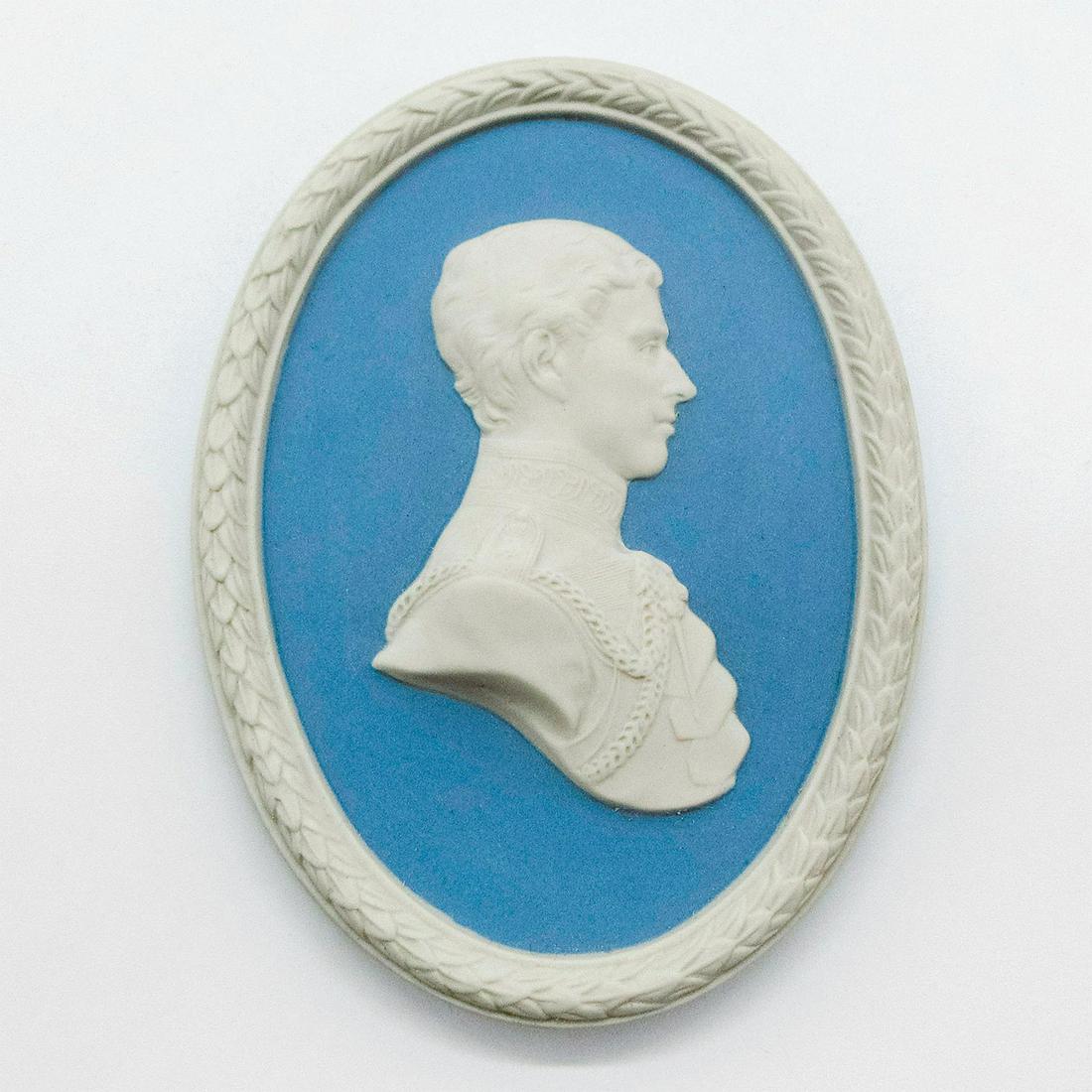 Wedgwood Pale Blue Jasperware Plaque, Prince Charles (1 of 4)