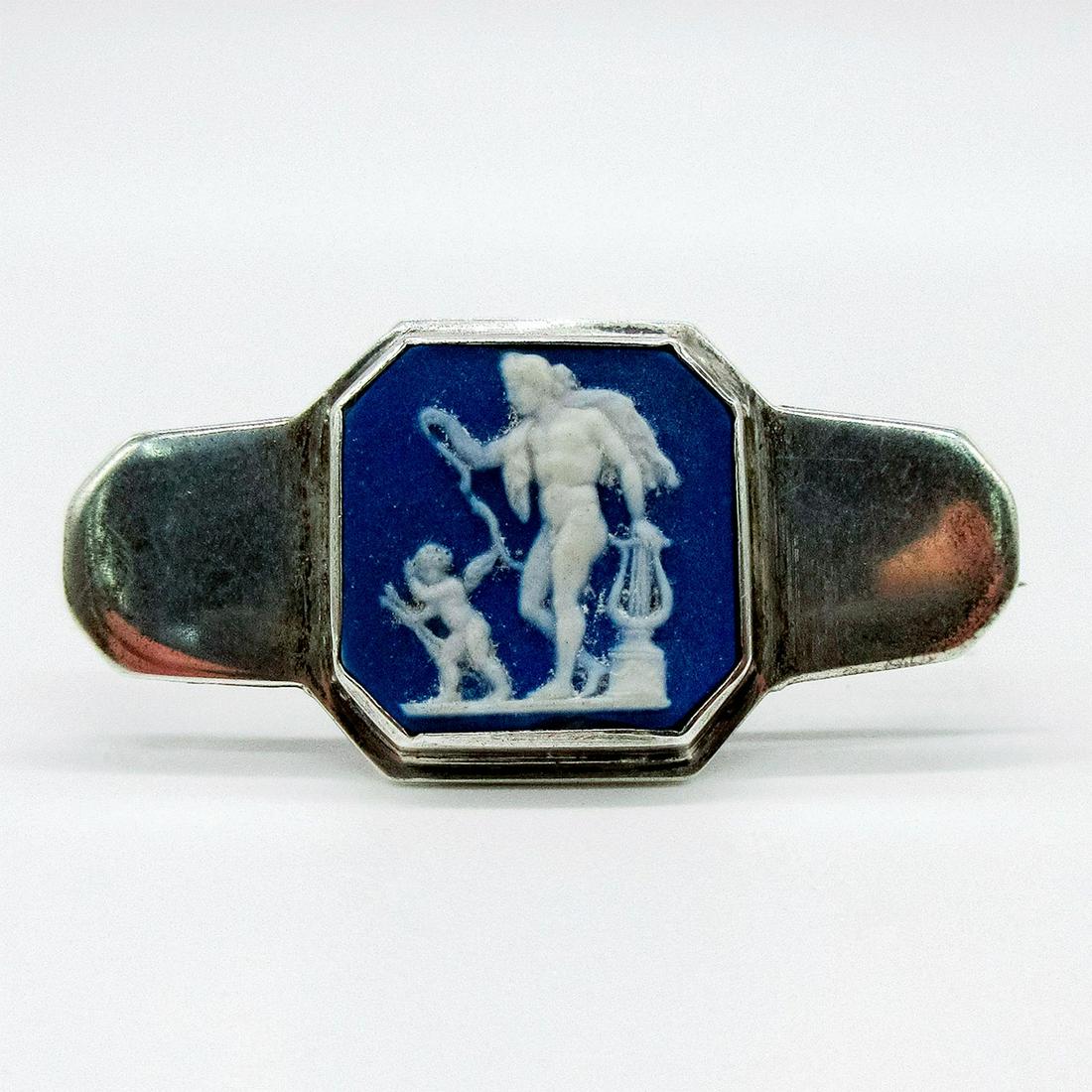 Wedgwood Portland Blue Jasperware Pin (1 of 4)