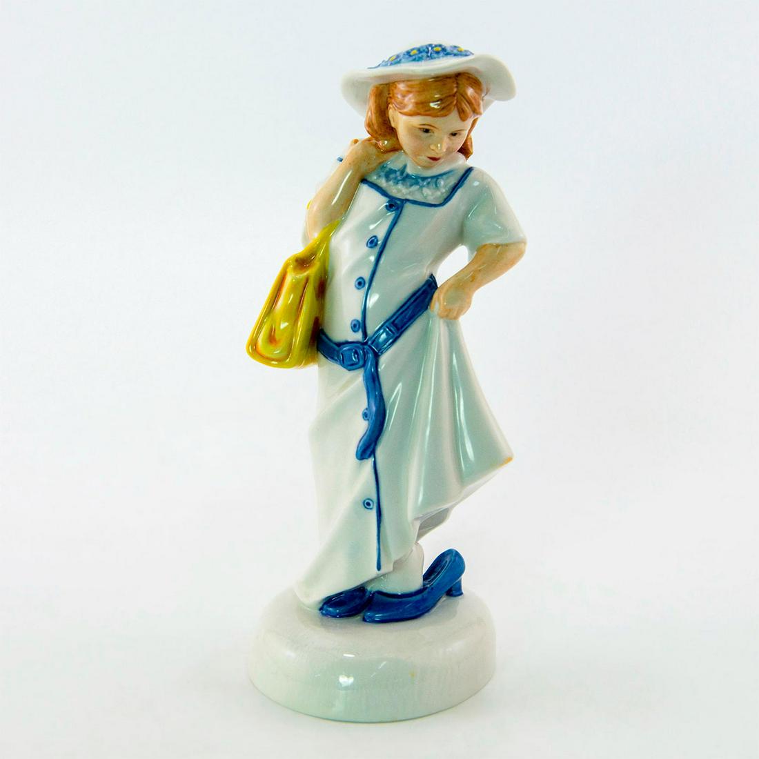 Dressing Up HN2964 - Royal Doulton Figurine: Little girl trying on mommy's dress, heels, hat and handbag. Series: Childhood Days. Royal Doulton backstamp. Artist: Pauline Parsons Issued: 1982 - 1985 Dimensions: 7.5"H Manufacturer: Royal Doulton 