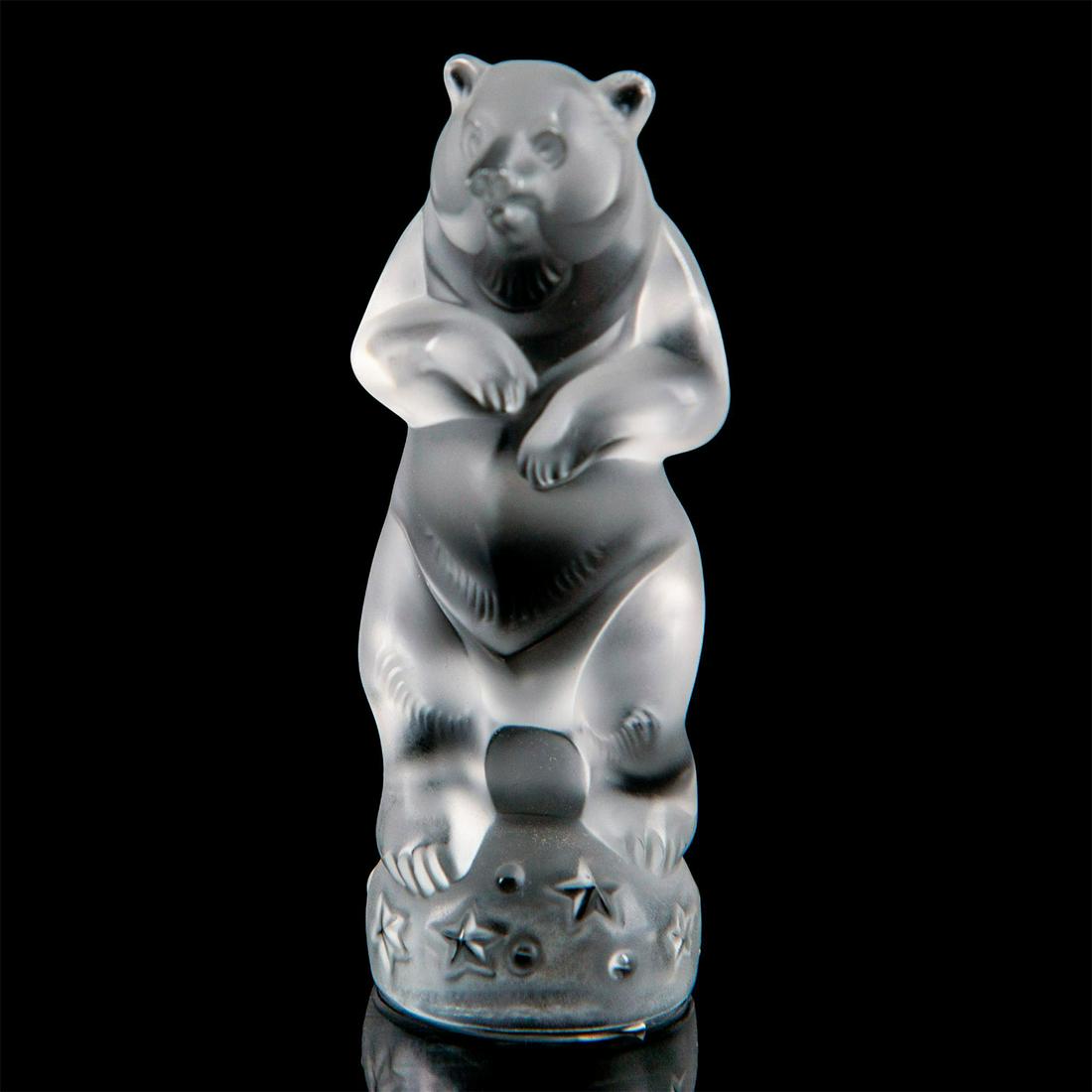 Lalique Frosted Crystal Figurine, Circus Bear 12101 (1 of 3)