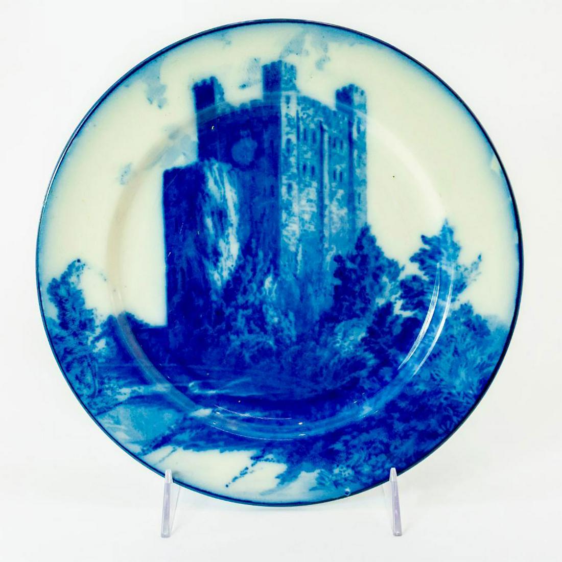 Royal Doulton Plate, Rochester Castle D3610: Seriesware. Ceramic; flow blue design. Titled on the underside. Doulton backstamp. Chips to rim. Issued: 20th c. Dimensions: 10.25" dia. Manufacturer: Royal Doulton Country of Origin: England