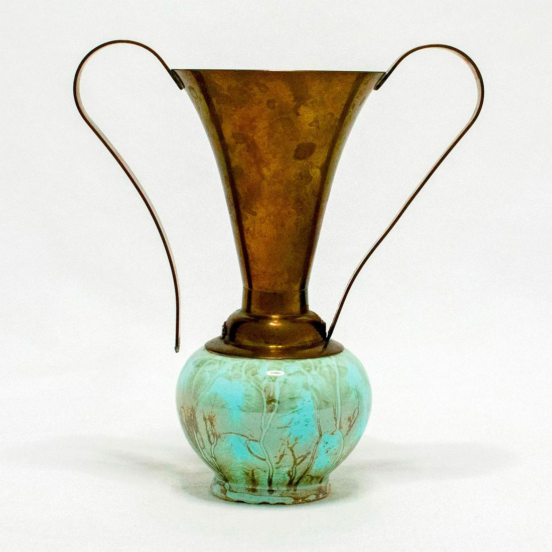 Unusual Delft Double Handled Vase Mid-Century Modern (1 of 10)