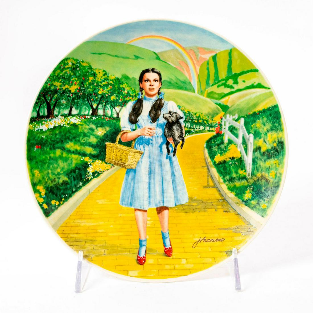 Knowles Fine China Collectors Plate, Over The Rainbow: Limited edition, handmade first issue in the official Metro-Goldwyn-Mayer "Wizard of Oz" collection. Includes Certificate of Authenticity. Knowles back stamp. Plate number to backside. Artist: James A