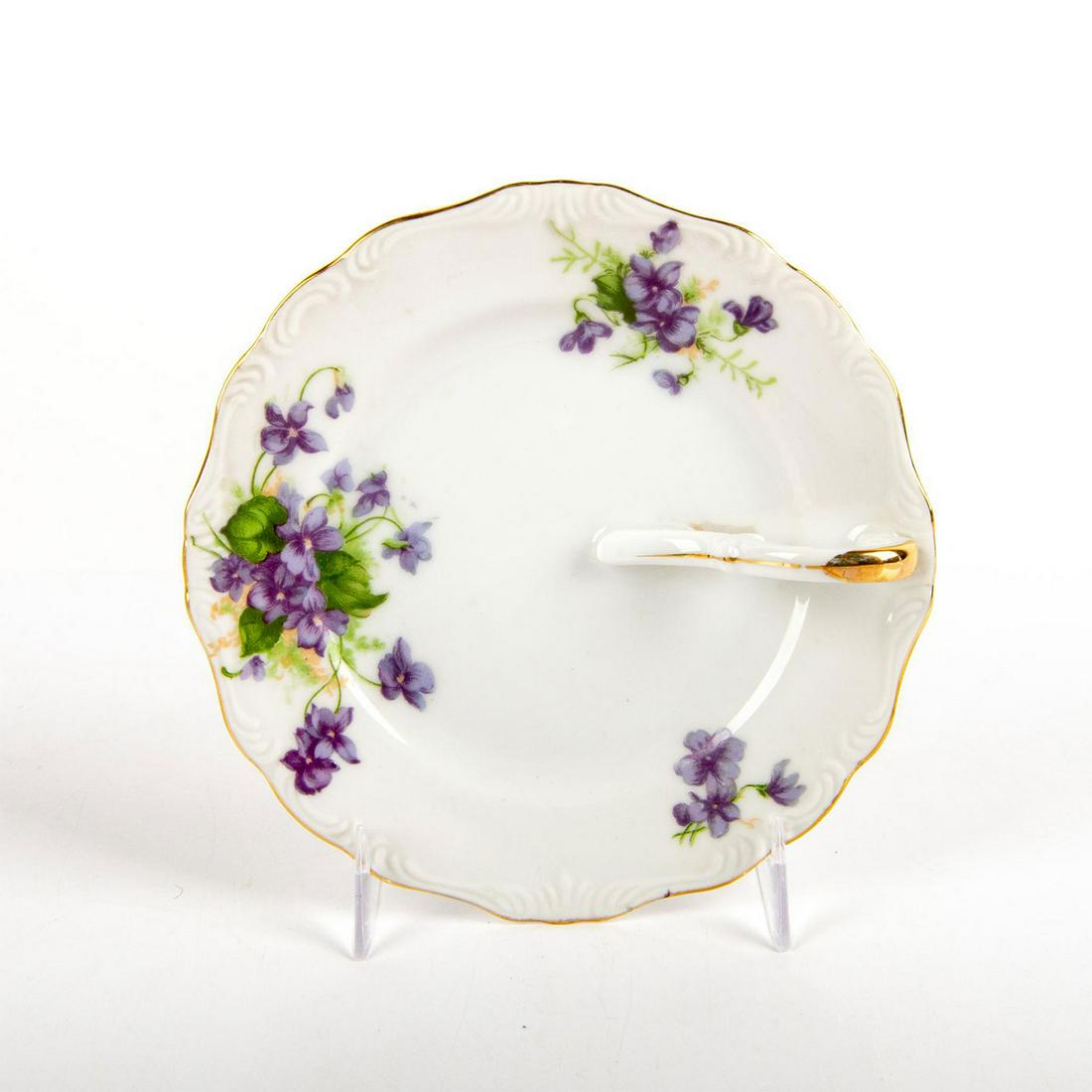 Lefton China Porcelain Handled Lemon Plate, Violet (1 of 3)