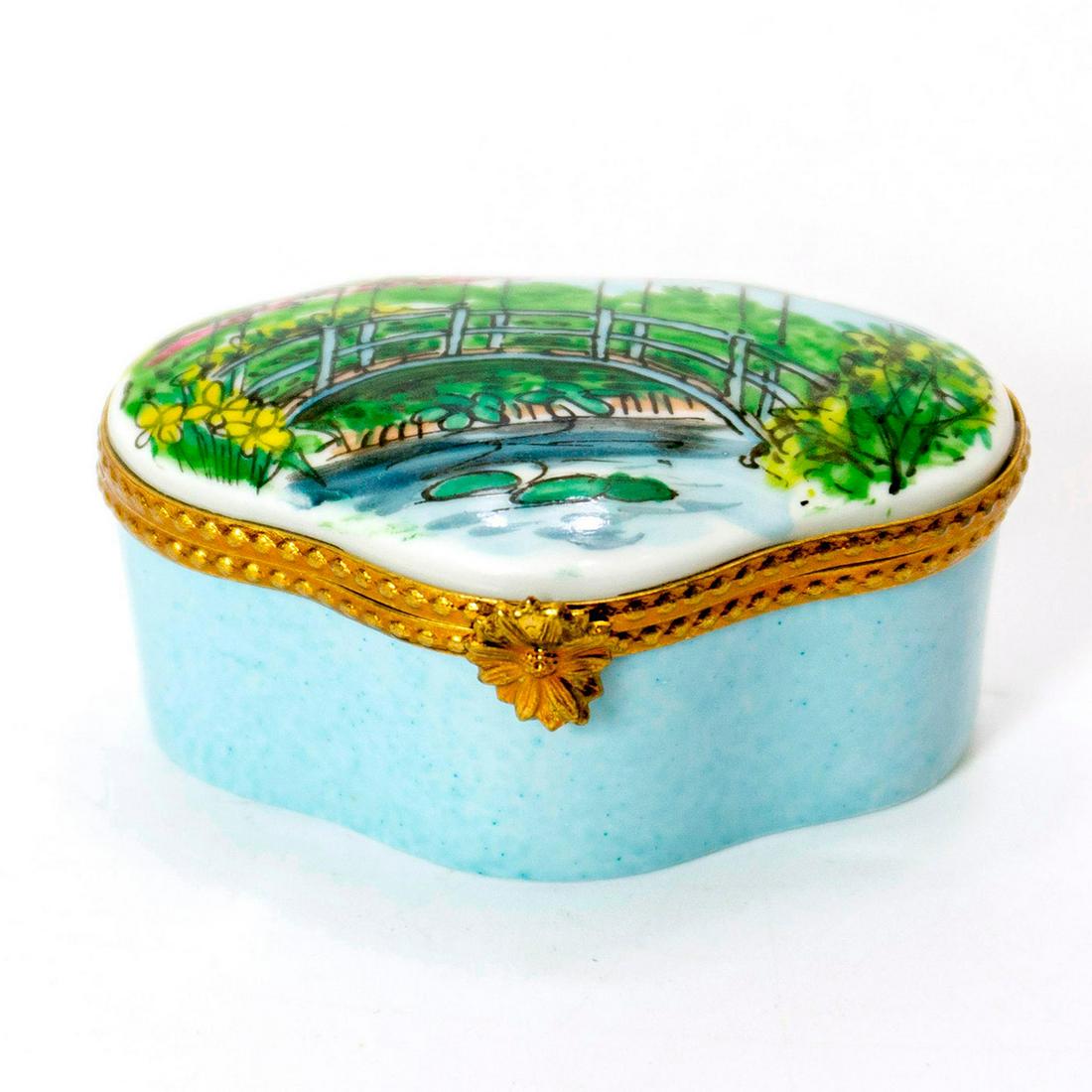 Limoges Trinket Box, Claude Monet Dedication (1 of 5)