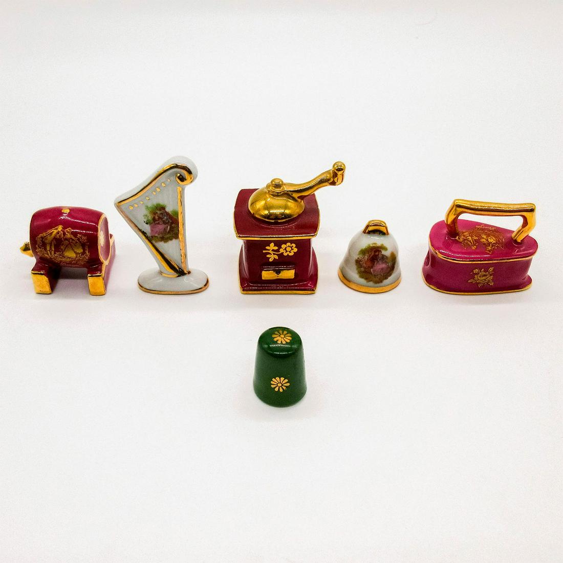 6pc Limoges Miniature Porcelain Figure Set (1 of 3)