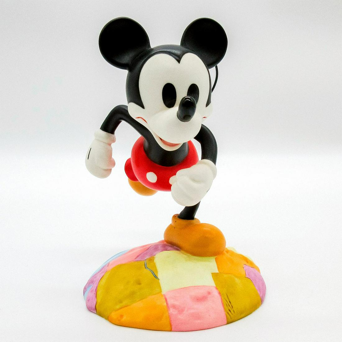 Walt Disney Classics Figurine, Mickey Thru The Mirror: Millenium Mickey gift sculpture in hand painted black, red and yellow. Wire tail. Disney backstamp. Part of the 2000 Walt Disney Collectors Society Membership Sculpture. #disney #mickey #thruthemirror