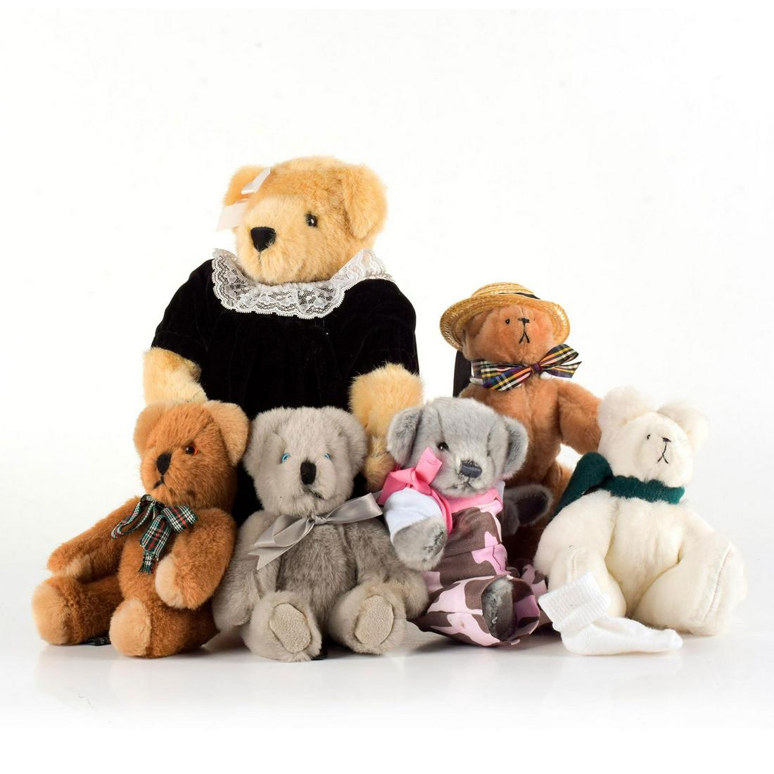 Set of 6 Small Vintage Teddy Bear Stuffed Animals (1 of 3)