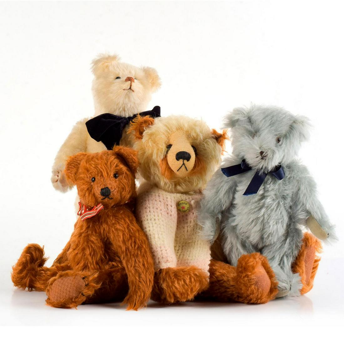 Set of 4 Vintage Mohair Teddy Bears (1 of 4)