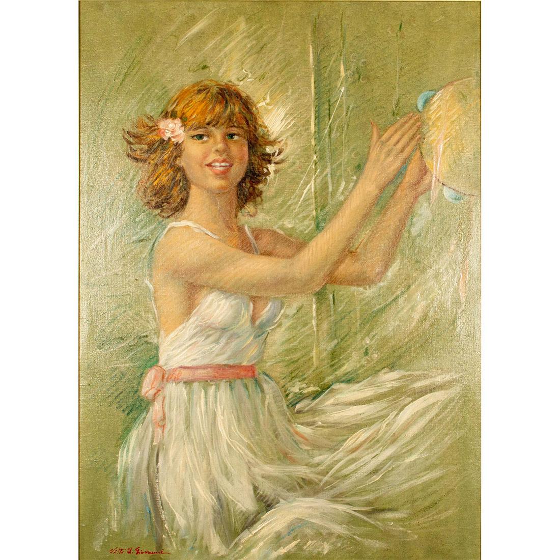 Framed Giovanni Vitti Oil on Canvas, Ballerina (1 of 6)