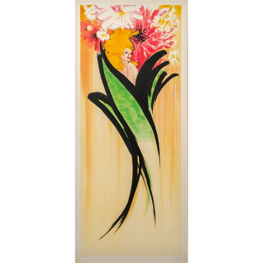 Rene Gruau (1909-2004) Lithograph, Les Iris (1 of 6)