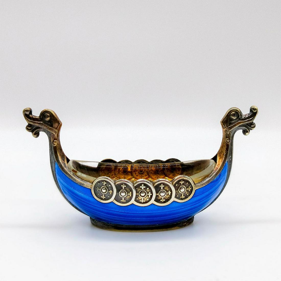 Vintage Norwegian Silver Viking Ship Salt Celllar (1 of 4)
