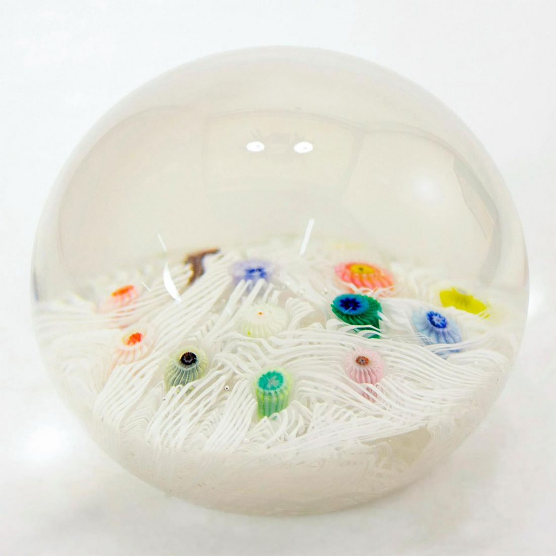 Strathearn Glass Paperweight, Millefiori on Latticino (1 of 6)