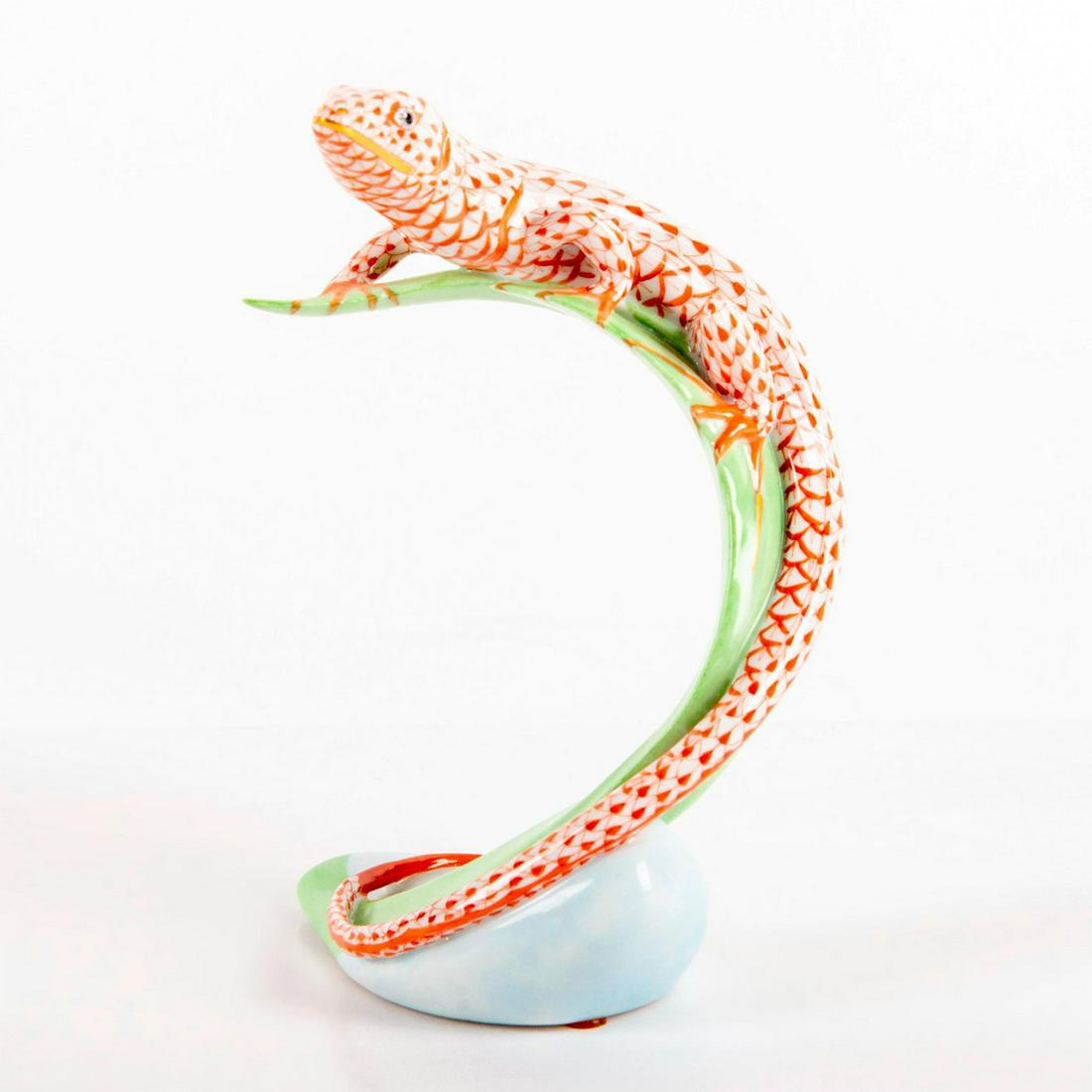 Herend Porcelain Figurine, Lizard Lying (Red) (1 of 5)