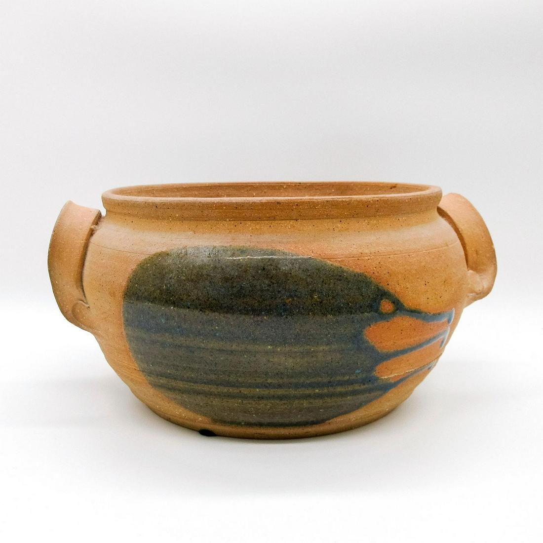 Vintage Art Pottery Stoneware Casserole Pot (1 of 5)