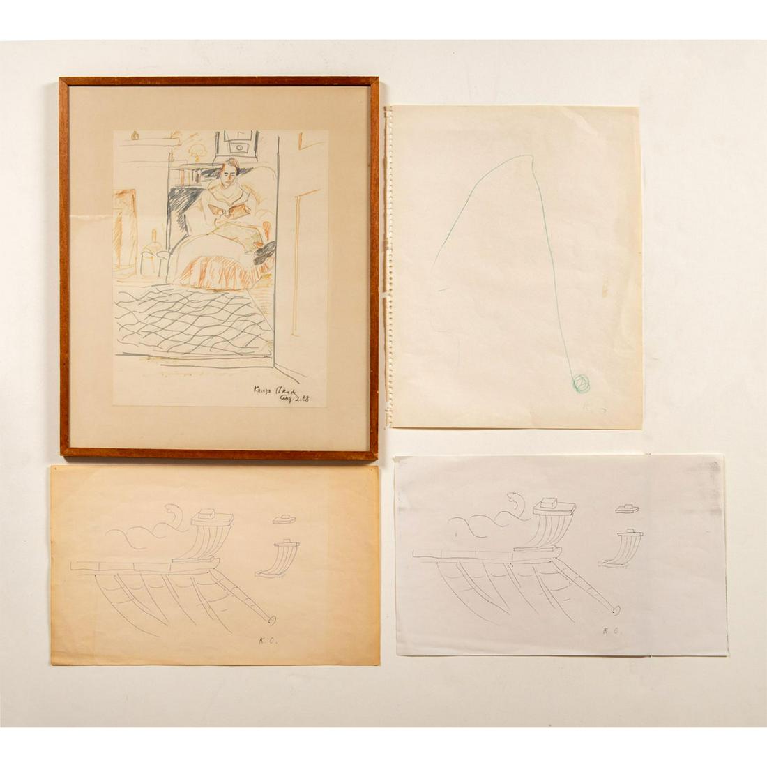 Kenzo Okada (Japanese 1902-1982) Signed, Mixed Media on (1 of 8)