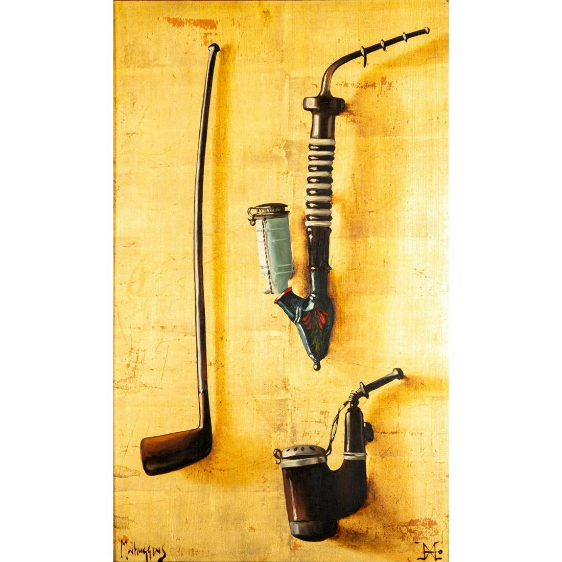 M. W. Huggins (British b. 1927) Oil on Board, Pipes (1 of 7)