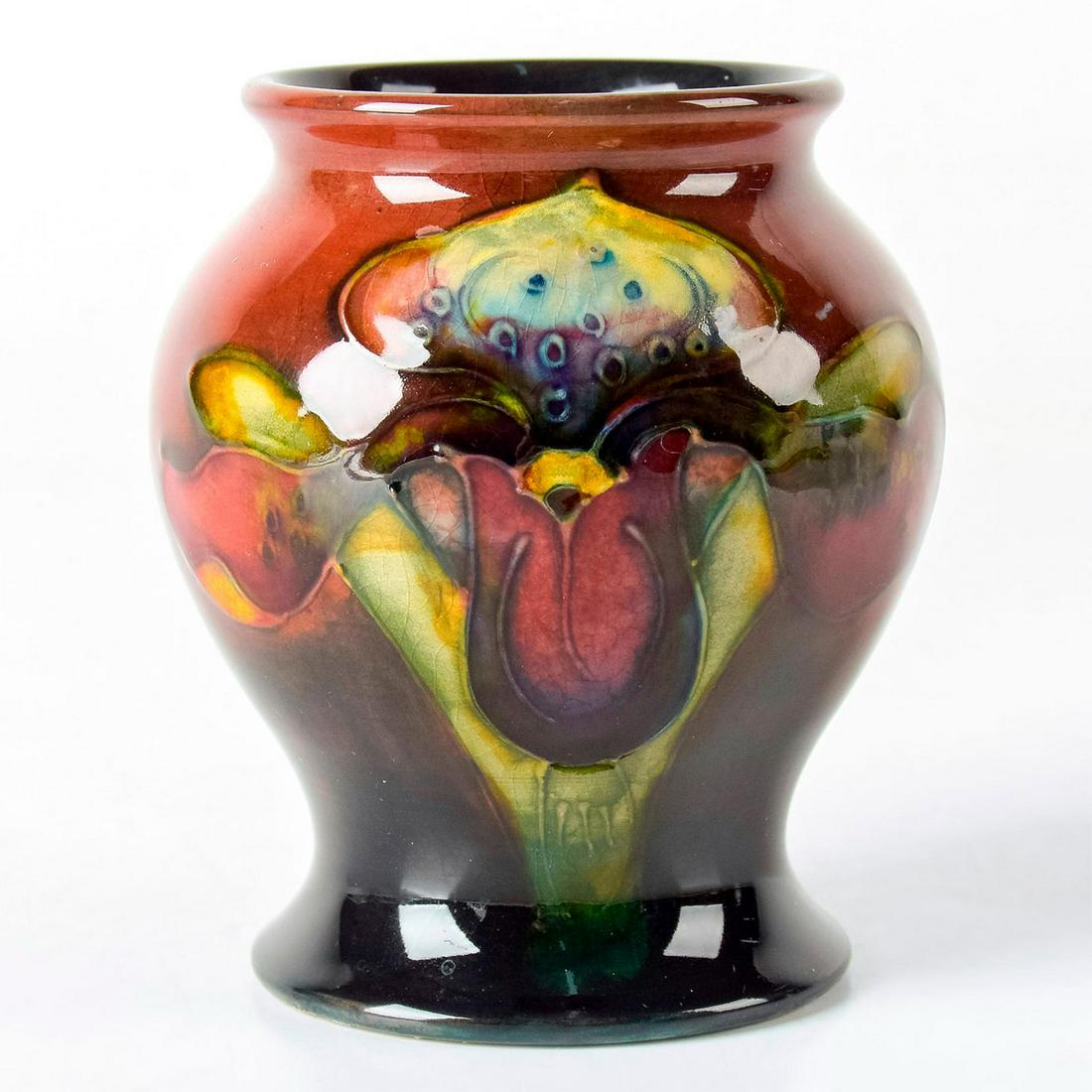 Moorcroft Pottery Flambe Small Vase, Orchid Pattern (1 of 5)