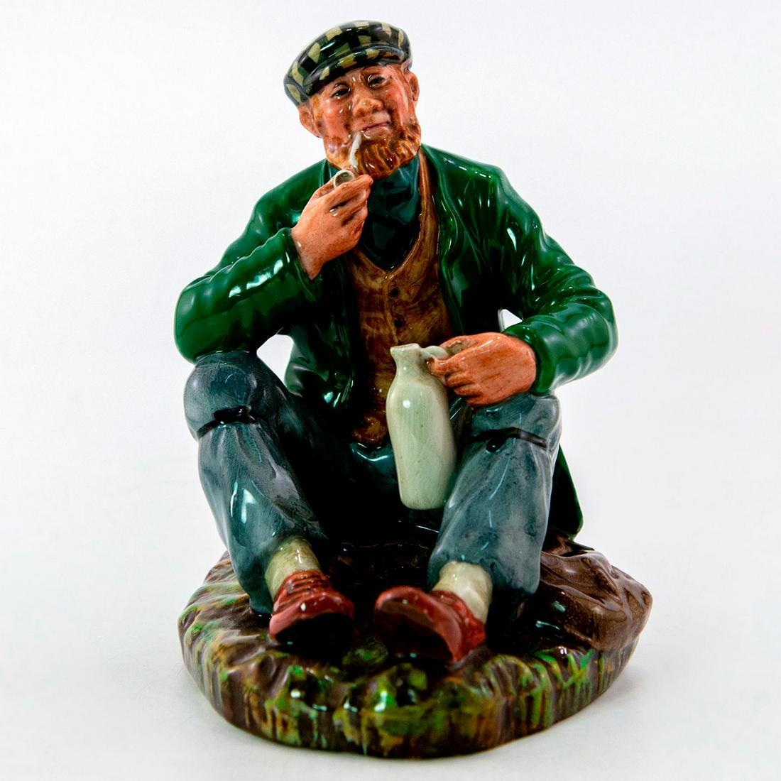 Wayfarer HN2362 - Royal Doulton Figurine: Glossy porcelain; green, gray, and brown coloration. Sea Characters series. Royal Doulton backstamp. Good condition. Total weight: 14.9 oz. Artist: Mary Nicoll Issued: 1970 - 1976 Dimensions: 5.5"H Ma