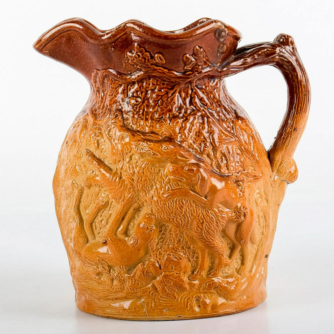 19th Century Doulton and Watts Lambeth Pottery Jug Boar (1 of 5)