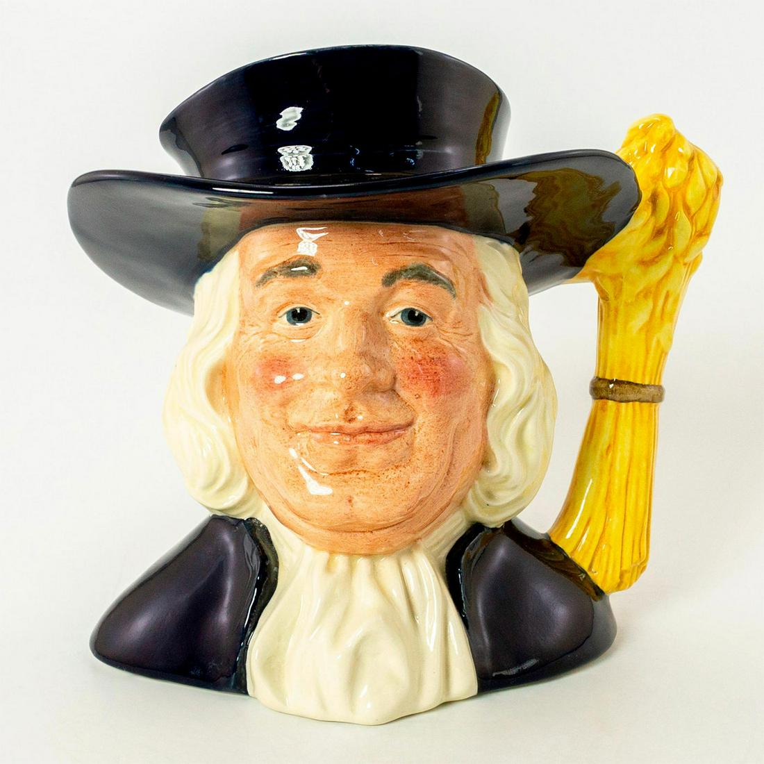 Mr Quaker D6738 - Large - Royal Doulton Character Jug: Black, white and yellow coloration. 1466 of 3500. These jugs were made as an advertising piece for the internal use of Quaker Oats Limited, and a few were sold to members of the Royal Doulton Internat