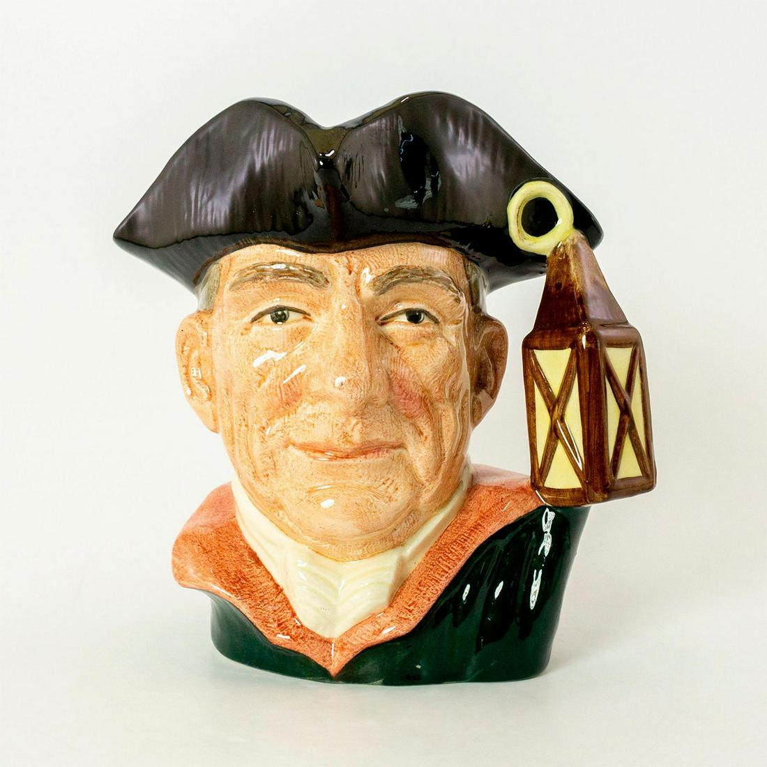 Night Watchman D6569 - Large - Royal Doulton Character: Black-purple tricorn and cloak. Characters from Williamsburg series. Royal Doulton backstamp. Excellent condition. #royaldoulton #characterjug #jug Artist: Max Henk Issued: 1963-1983 Dimensions: 7"H M