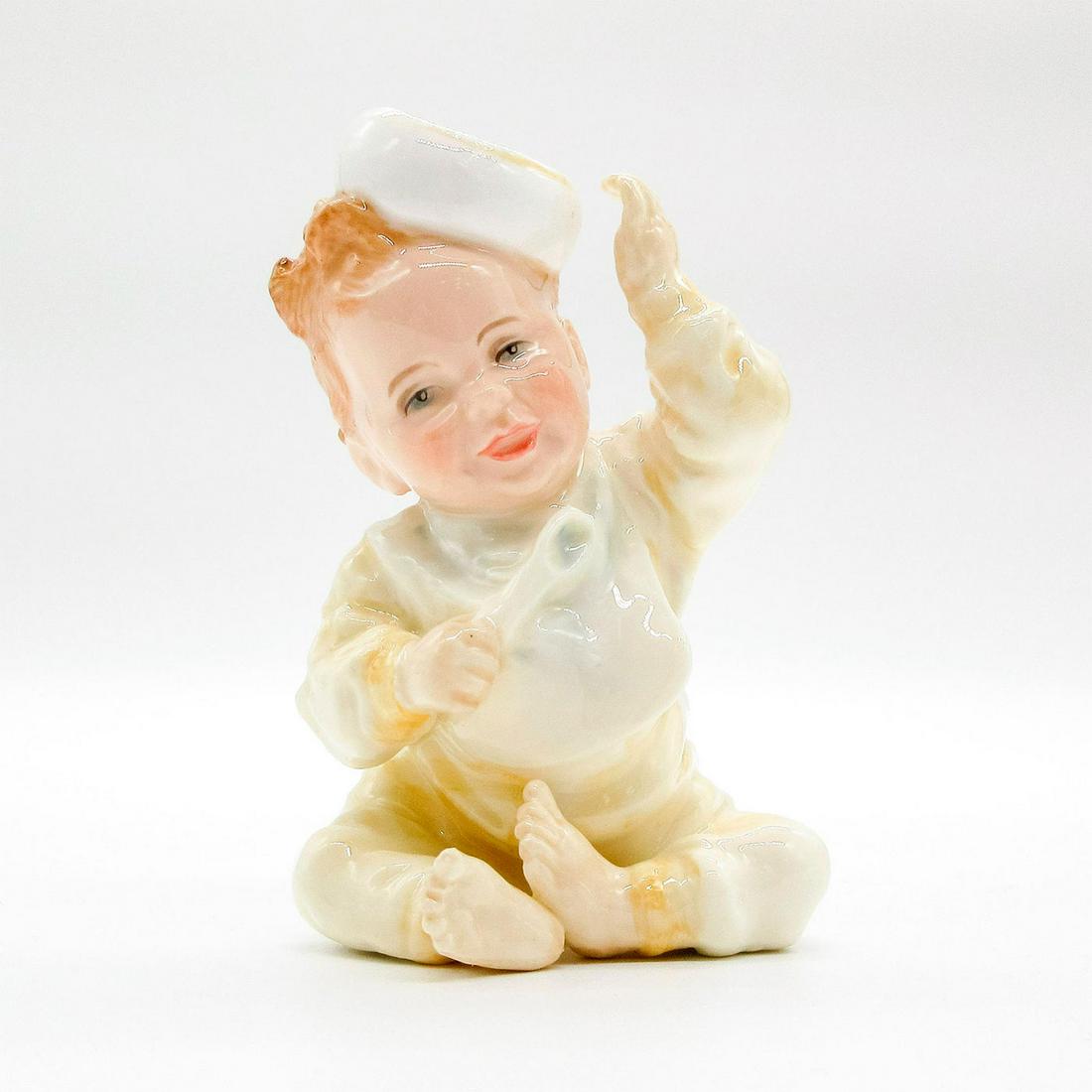 What Fun HN3364 - Royal Doulton Figurine: Little Cherubs Series. Glazed porcelain; seated child. Doulton backstamp. Weight: 5 oz #figurine Issued: 1992 Dimensions: 3.75"H Manufacturer: Royal Doulton Country of Origin: England