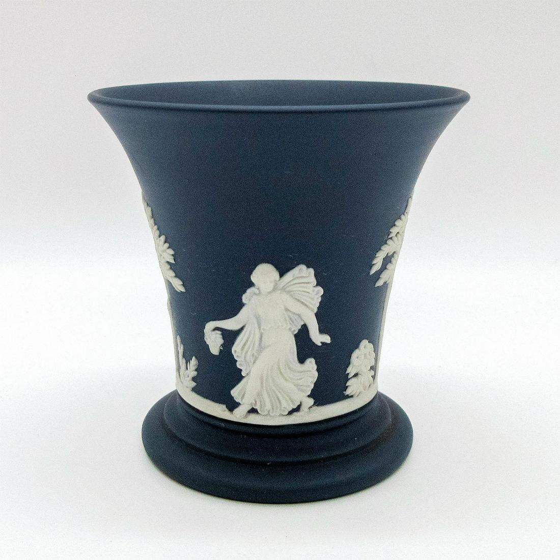 Wedgwood Portland Blue jasperware Posy Pot (1 of 4)