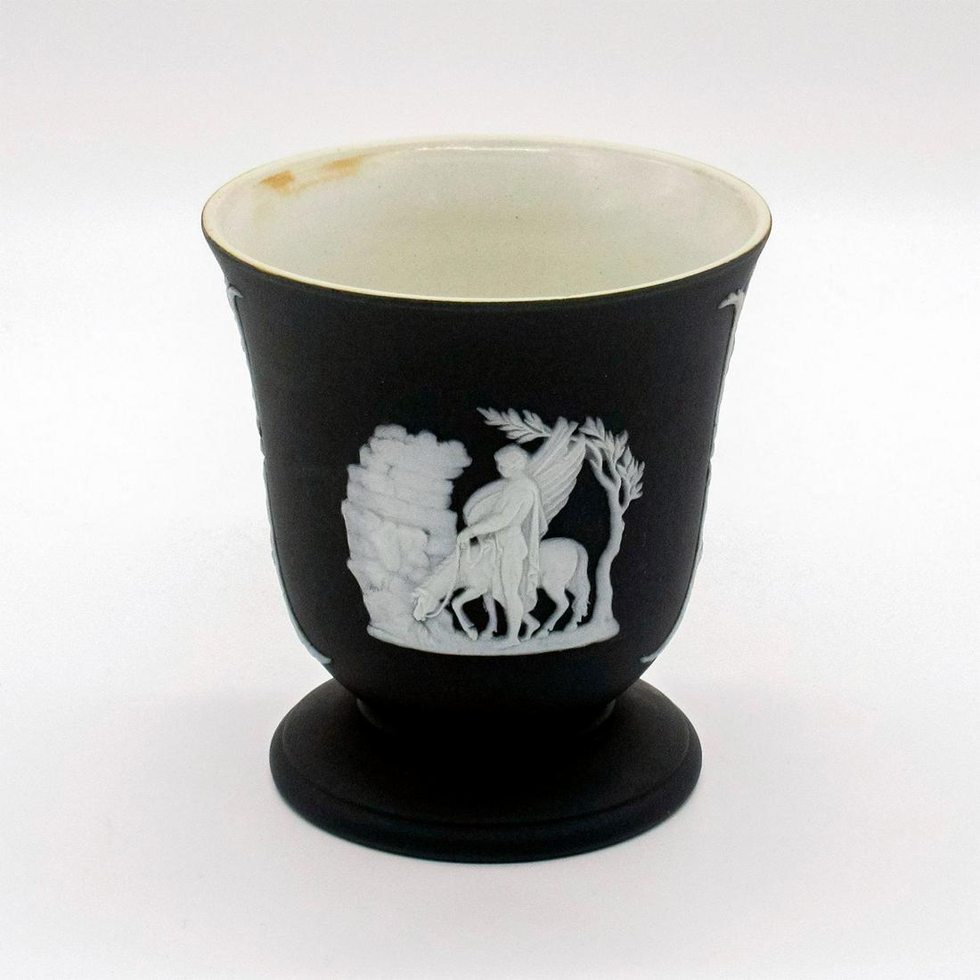 Wedgwood Black Jasperware Posey Pot (1 of 4)