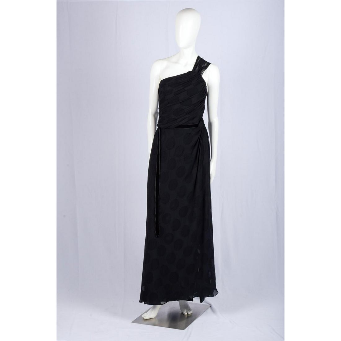 Carolina Herrera Black Sleeveless Silk Evening Gown (1 of 3)