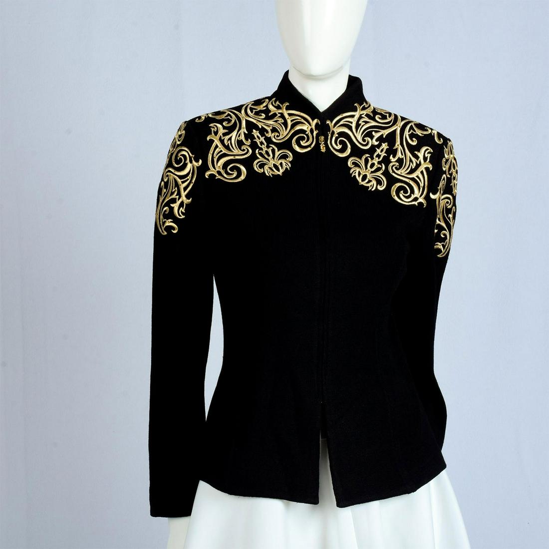 St. John Black and Gold Jacket Size 4 (1 of 5)