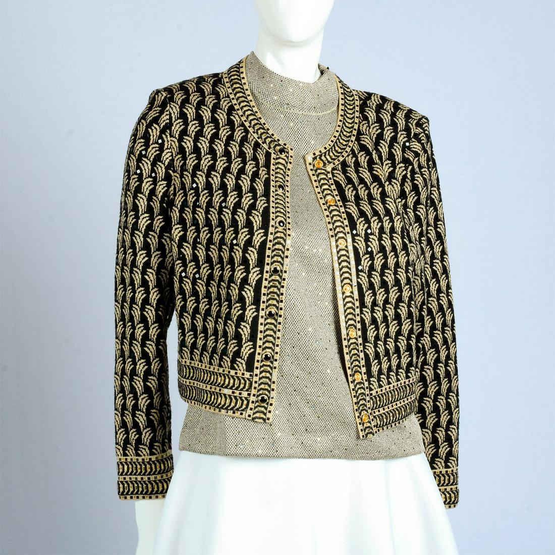 St. John Black and Gold, Jacket and Sleeveless Top Size (1 of 5)