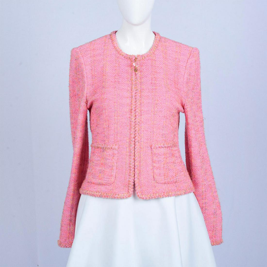 St. John Collection, Pink Tweed Jacket Size 4 (1 of 5)