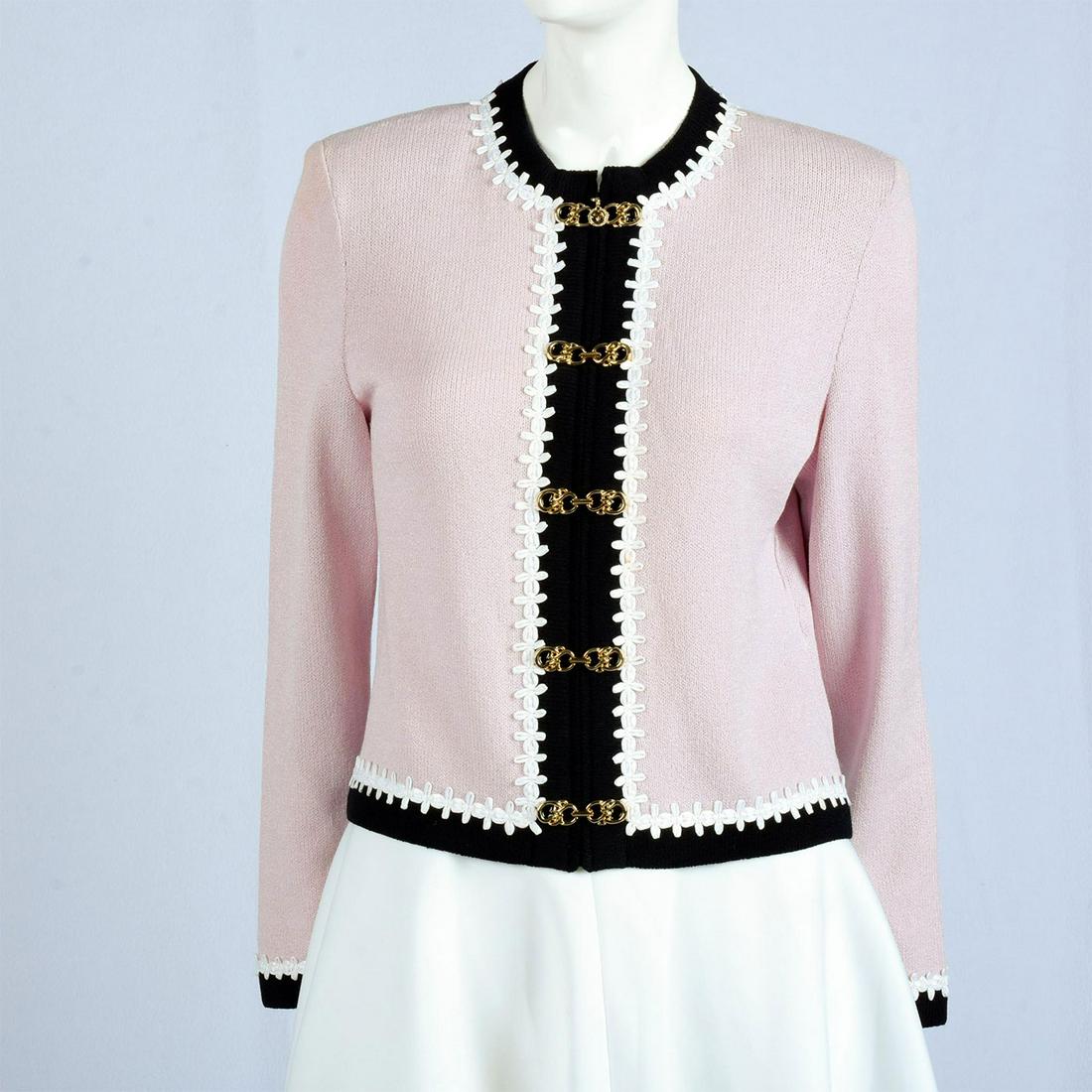 St. John Light Taupe Collarless Jacket Size 2 (1 of 4)