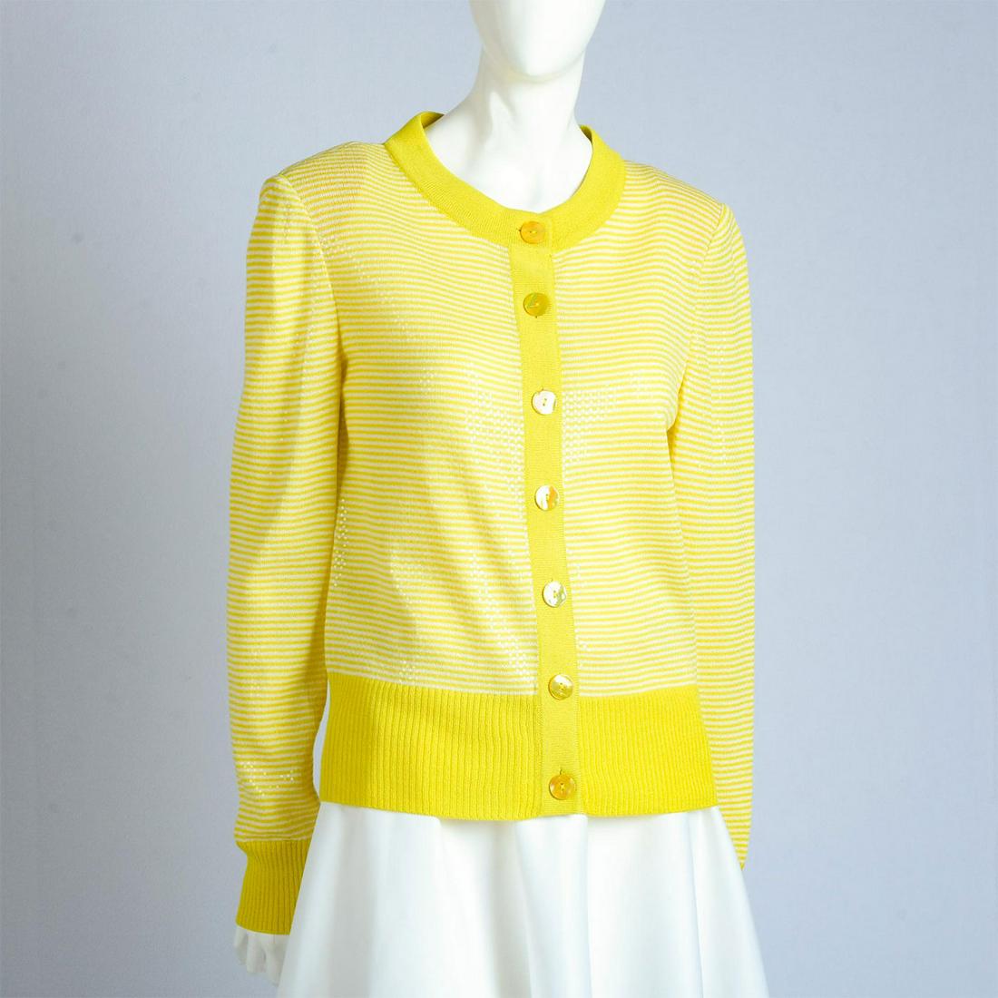 St. John Ouzo and Bright White Cardigan Size P (1 of 4)