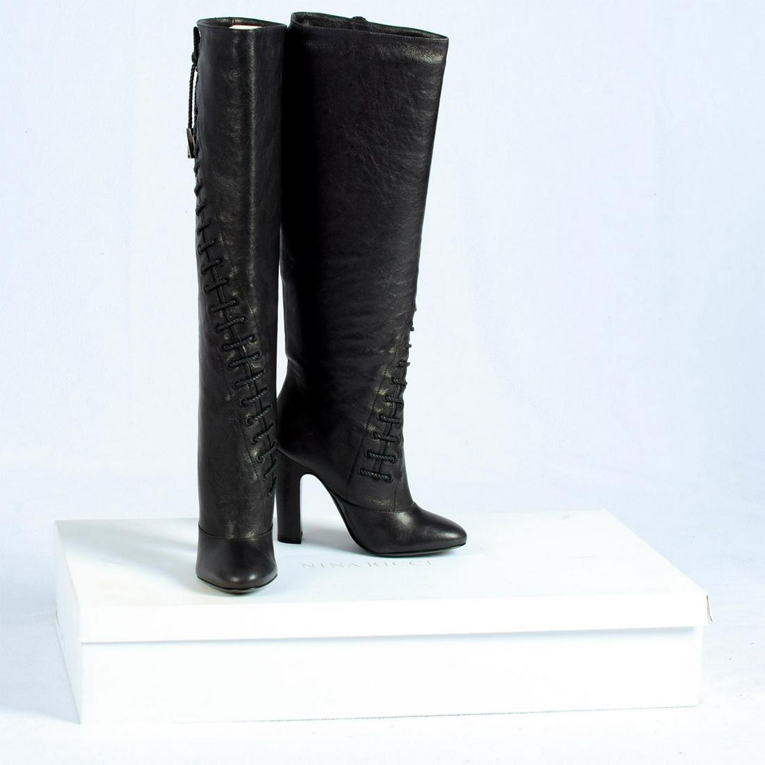 Pair of Nina Ricci Black Leather Boots (1 of 7)