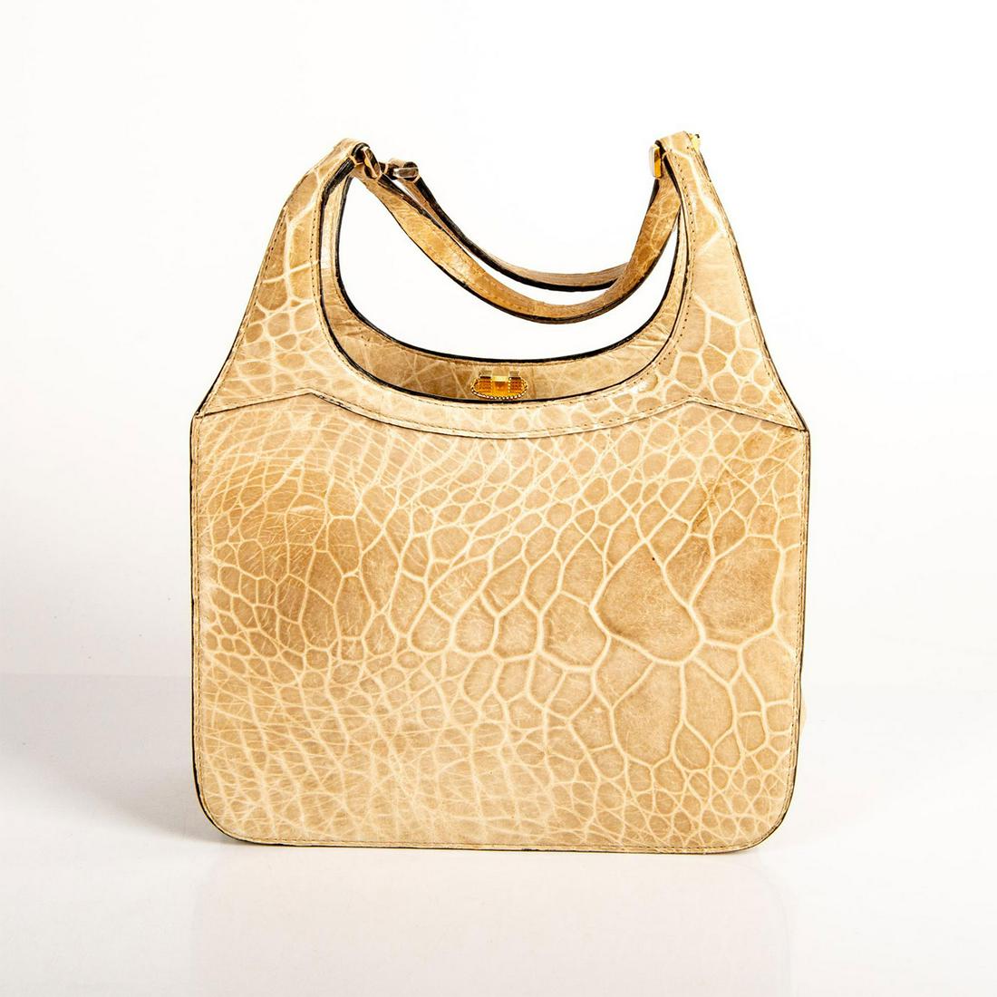 Vintage Beige Exotic Embossed Leather Handbag with (1 of 9)