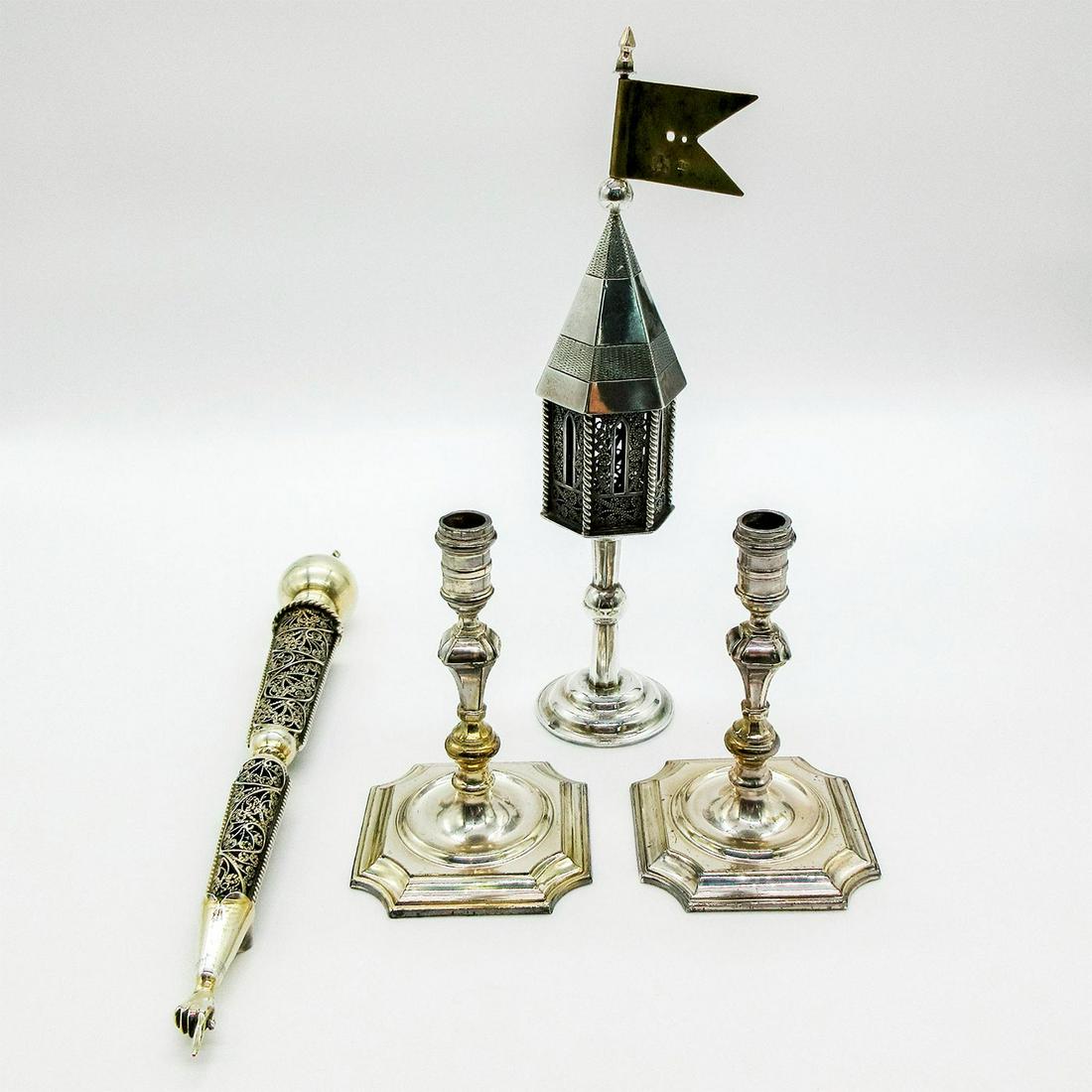 4pc Silver Toned Jewish Ritual Objects (1 of 11)