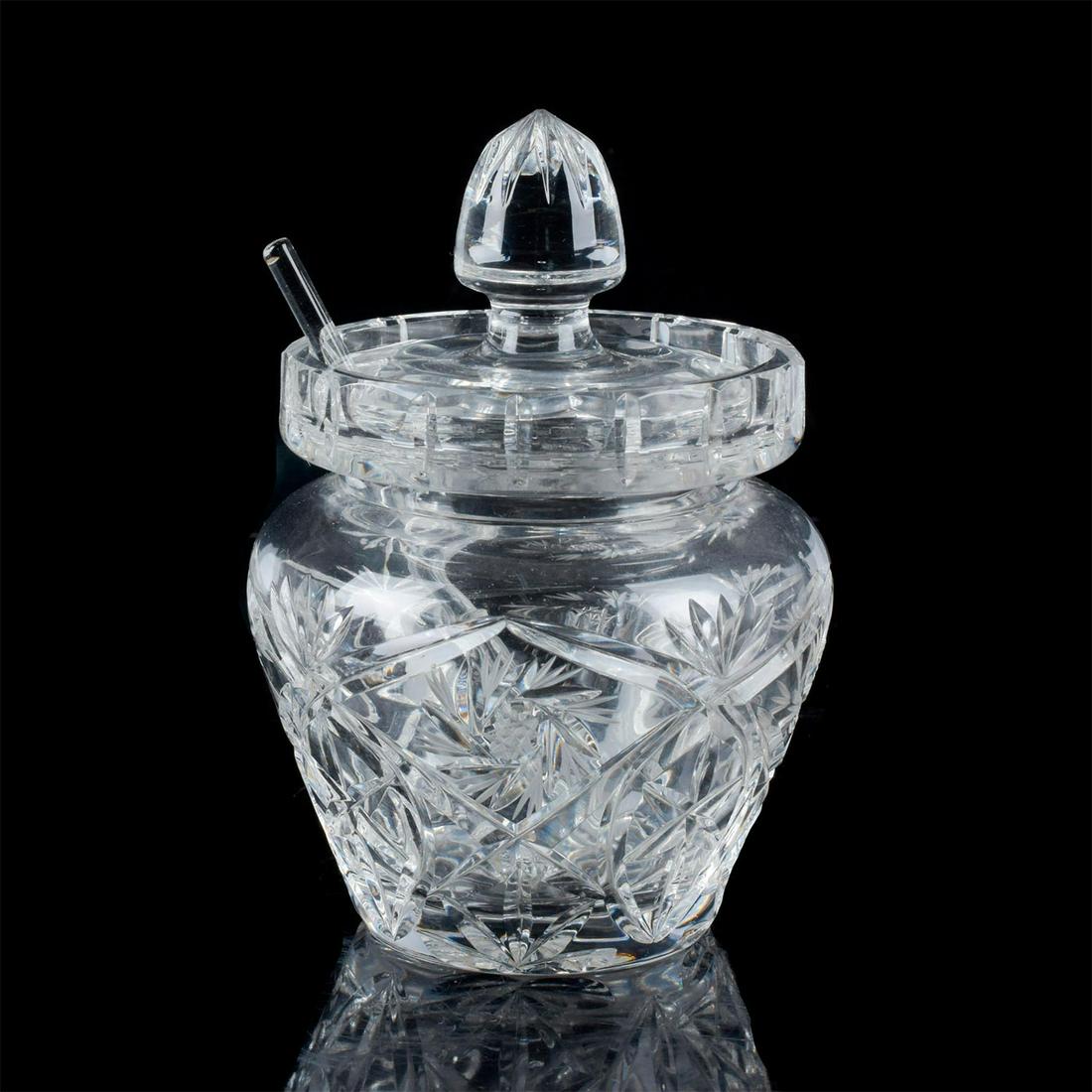 Vintage Clear Crystal Condiment Jar (1 of 4)