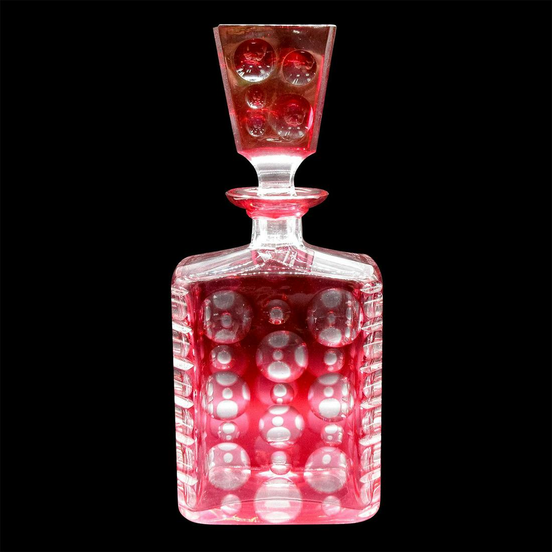 Vintage Glass Decanter, Ruby Red (1 of 5)